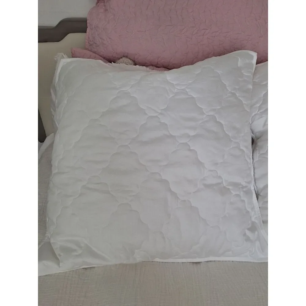 NWT Martha Stewart White XL Pillow Quilted Shams Luxury Egyptian Cotton